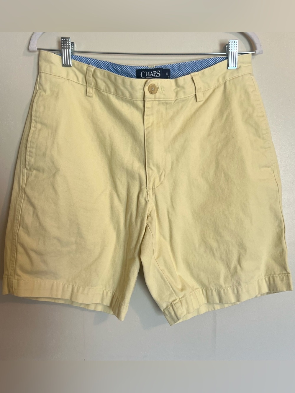 Chaps Pale Yellow Flat Front Men’s Shorts